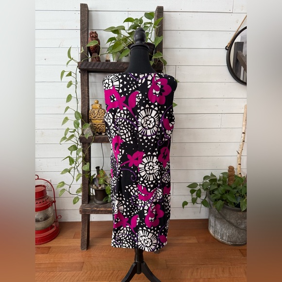 Dress Barn Floral Sleeveless Black, White, Pink and Purple Dress Size 16 - Picture 17 of 17